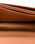 Lambskin Quilted Preppy Satchel Wallet On Chain WOC Brown
