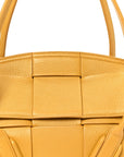 Grained Calfskin Maxi Intrecciato Medium Arco Mustard Yellow