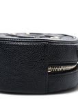 Caviar Quilted Round Filigree Crossbody Black