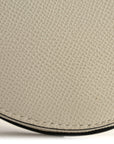 Grained Calfskin Mini Saddle Bag White