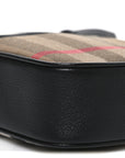 Giant Check Calfskin Small Camera Bag Black