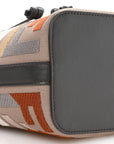 Kuban Canvas Vitello King F is FNDI FF Embroidered Mini Mon Tresor Bucket Bag Tartufo Ebano Multicolor