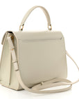 Smooth Calfskin Medium Classic Monogram Cassandra Top Handle Crema Soft Rouge Legion