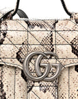 Snakeskin Matelasse Aria Mini GG Marmont Top Handle Shoulder Bag Roccia
