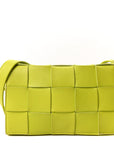 Lambskin Maxi Intrecciato Cassette Crossbody Bag Acid Kiwi