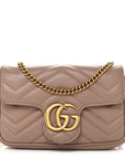 Calfskin Matelasse Super Mini GG Marmont Shoulder Bag Porcelain Rose
