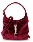 New Velvet Ashmir GG Monogram Small Jackie 1961 Hobo Red