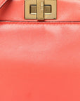 Shiny Nappa Micro Peekaboo Iconic Satchel Rosso Pimento