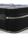 Jersey Quilted Small CC Filigree Vanity Case Blue Black Grey