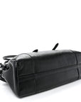 Antiqued Calfskin Triangle Medium Bonnie Shoulder Bag Black