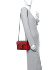 Dollar Calfskin Enamel Dionysus Shoulder Bag Hibiscus Red Electric Blue