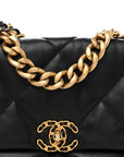 Lambskin Quilted Large CHNL 19 Flap Black