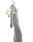 Grained Calfskin Saddle Bag White