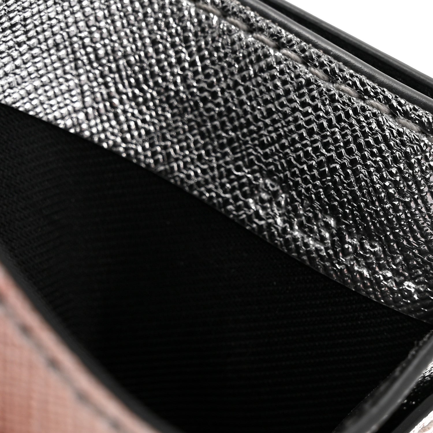 Metallic Saffiano Cardholder Silver