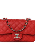 Caviar Quilted Mini Rectangular Flap Red
