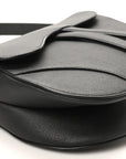 Grained Calfskin Saddle Bag Black