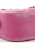 Velvet Matelasse Marquise Crystals Mini GG Marmont Chain Shoulder Bag Malva
