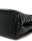 Calfskin Y Quilted Monogram Medium Loulou Chain Satchel Black
