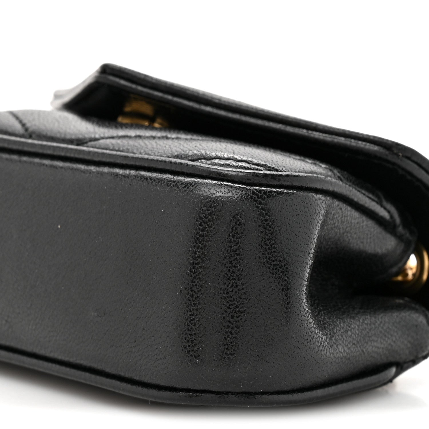 Lambskin Chevron Quilted Micro LouLou Black