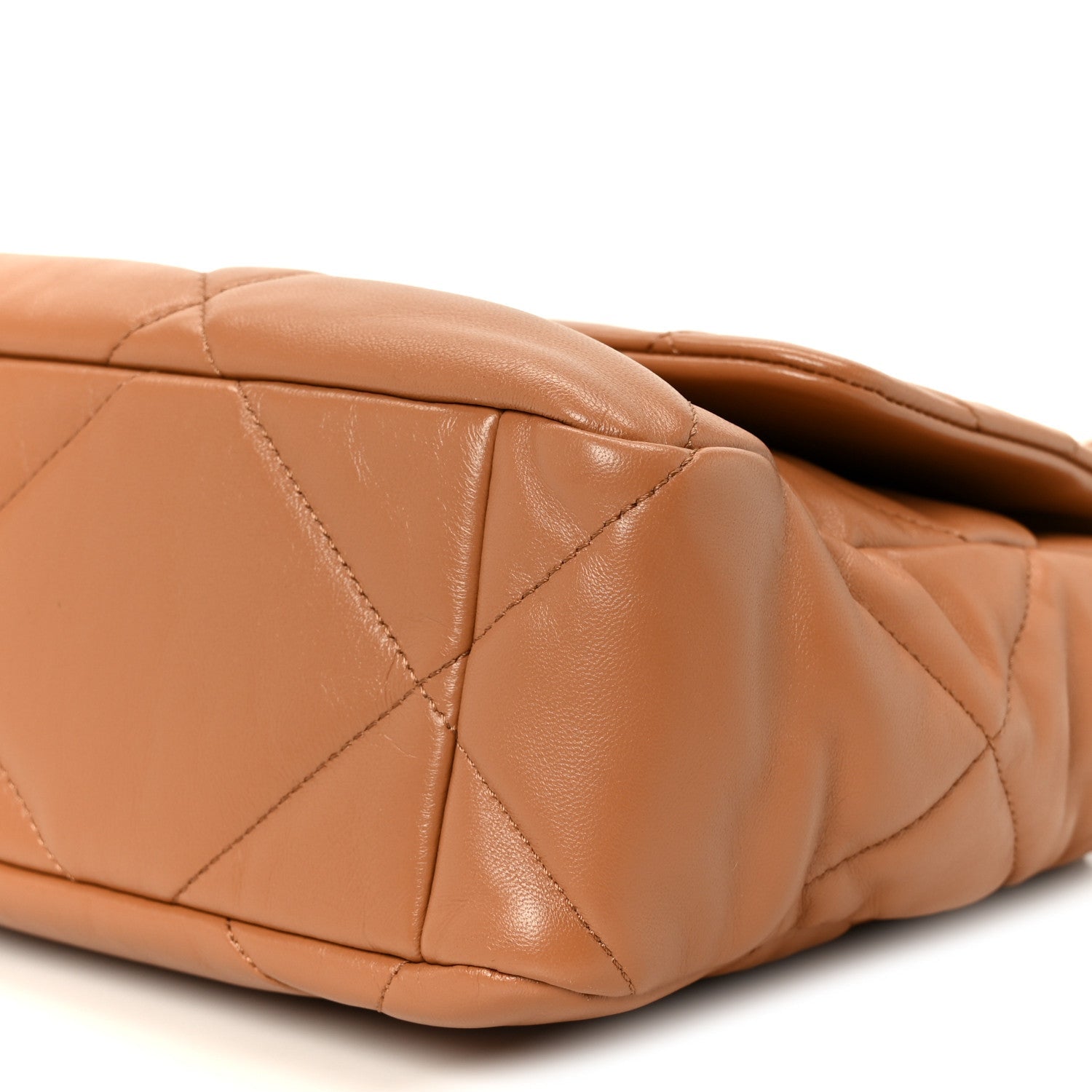 Lambskin Quilted Large CHNL 19 Flap Brown