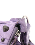 Extra Supple Calfskin Crocodile Embossed Le Cagole Shoulder Bag XS Lilac