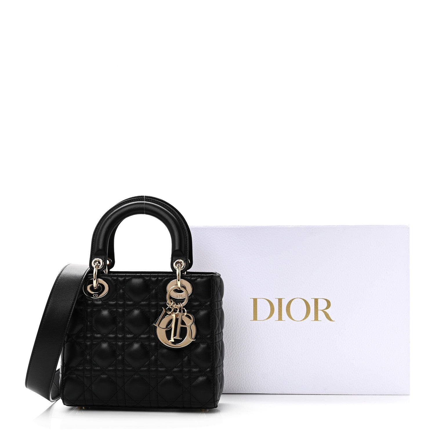 Lambskin Cannage Small My ABCD1OR Lady D1OR Black