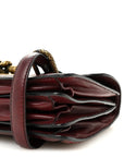 French Calfskin Intrecciato City Knot Bag Burgundy