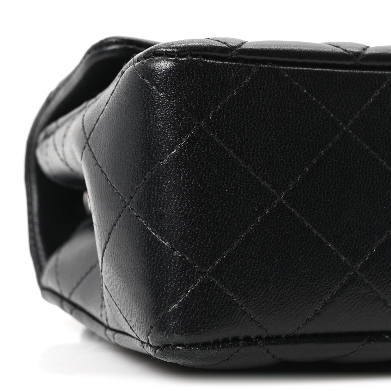 Lambskin Quilted Mini Rectangular Flap Black