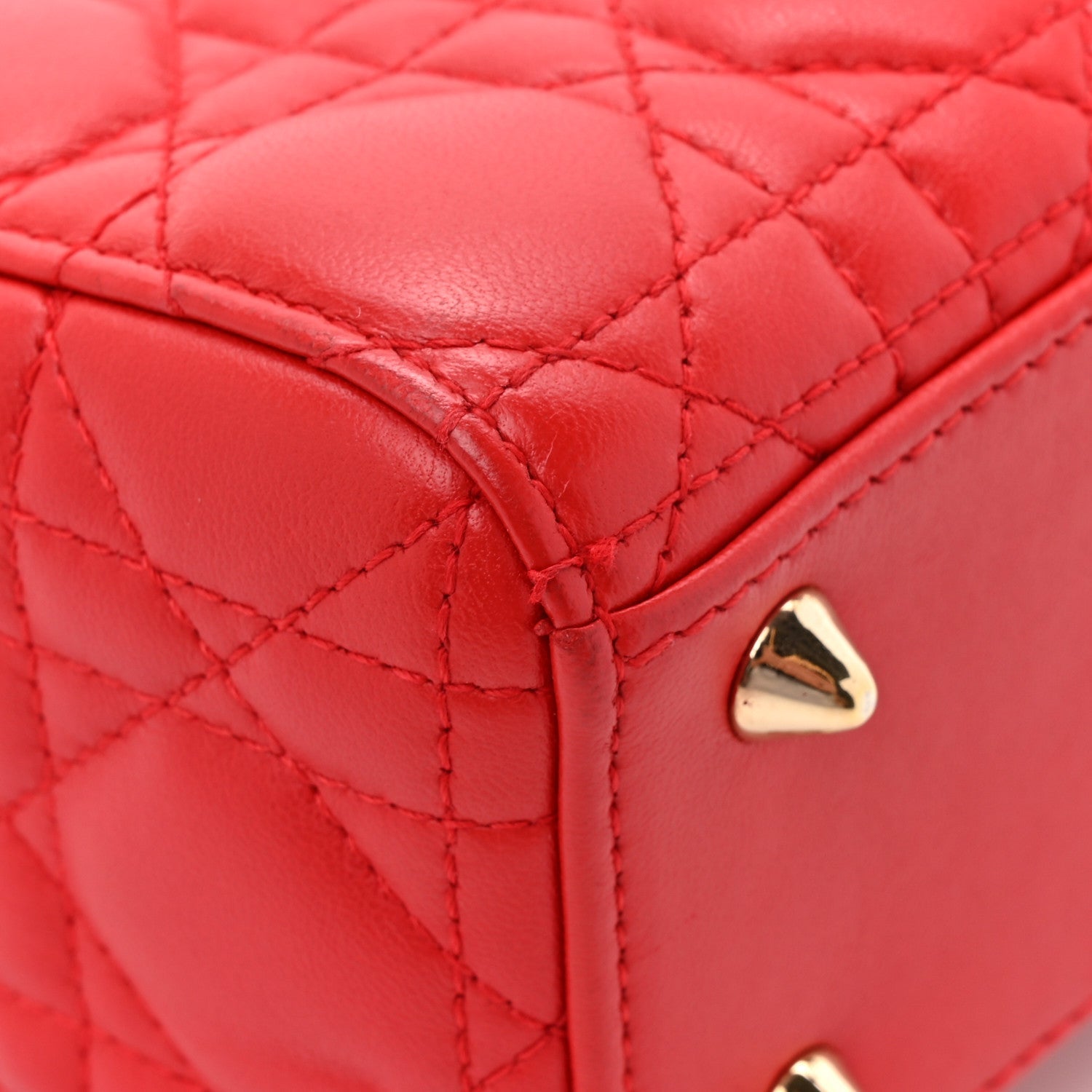 Lambskin Cannage Small My ABCD1OR Lady D1OR Red