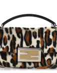 Calf Hair Leopard Print Phone Baguette Moro