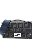 Recycled Fabric Jacquard Vitello King FF 1974 Baguette Soft Trunk  Blue