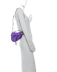 Supple Calfskin Mini Saddle Bag Purple