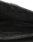 Grained Calfskin Mini Saddle Bag With Strap Black