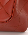 Lambskin Quilted Small Double Flap Red