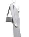 Metallic Lambskin Stingray Quilted Medium Boy Flap Silver