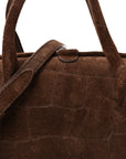 Suede Crocodile Embossed Le Petit Turismo Dark Brown