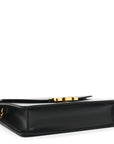Shiny Calfskin Triomphe Margo Wallet on Chain Black