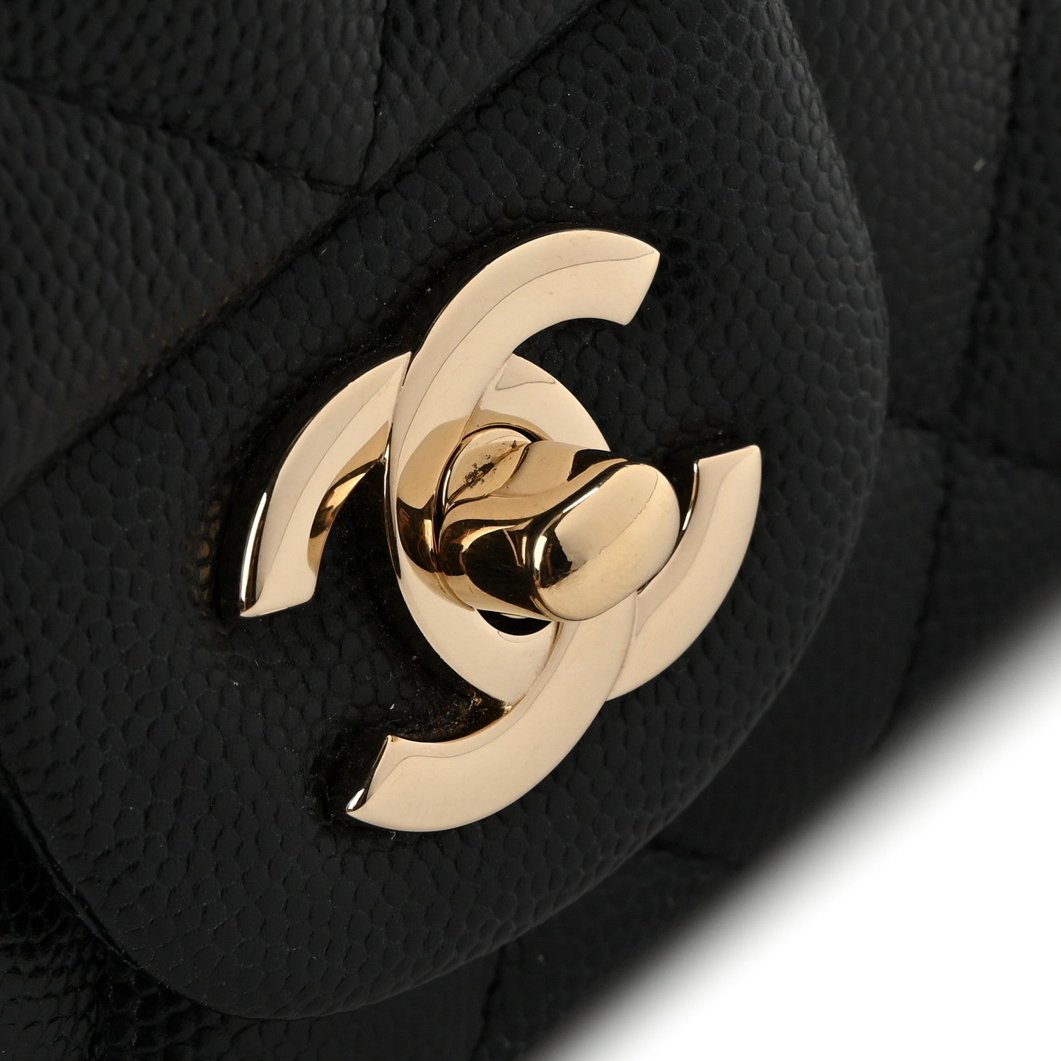 Caviar Quilted Mini Rectangular Flap Black