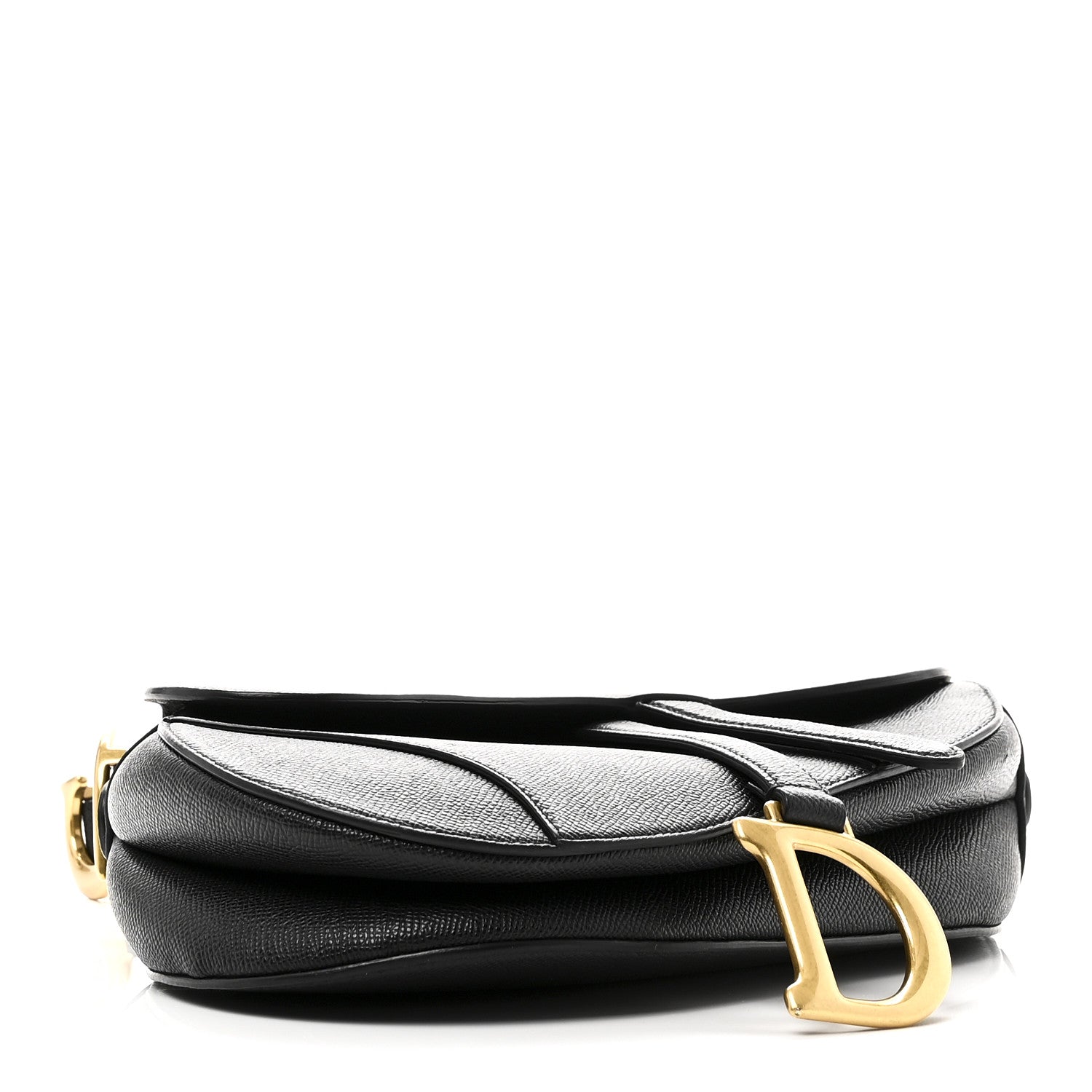 Grained Calfskin Saddle Bag Black