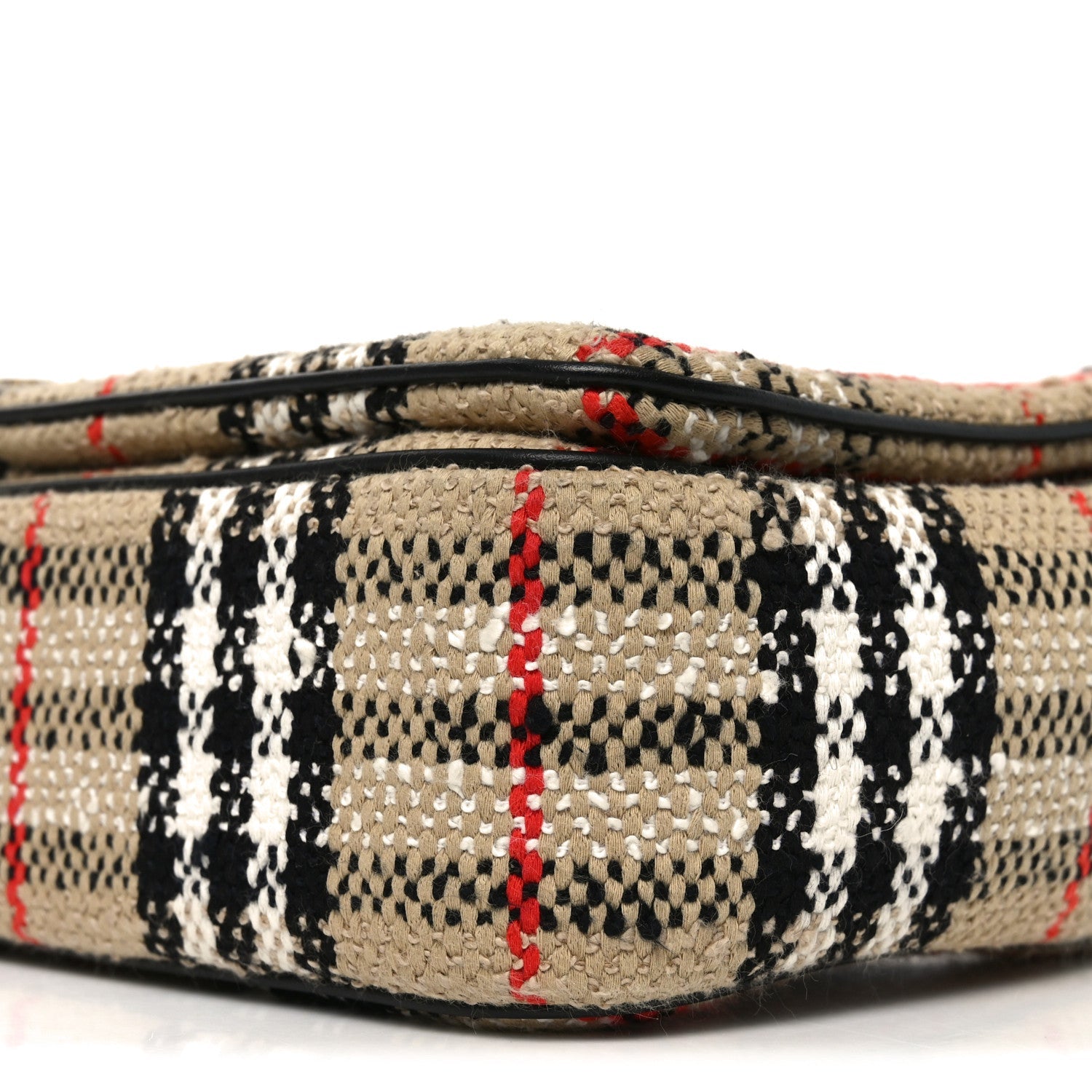 BBERRY Calfskin Boucle Check Medium Lola Chain Bag Archive Beige