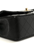 Lambskin Quilted Mini Rectangular Flap Black