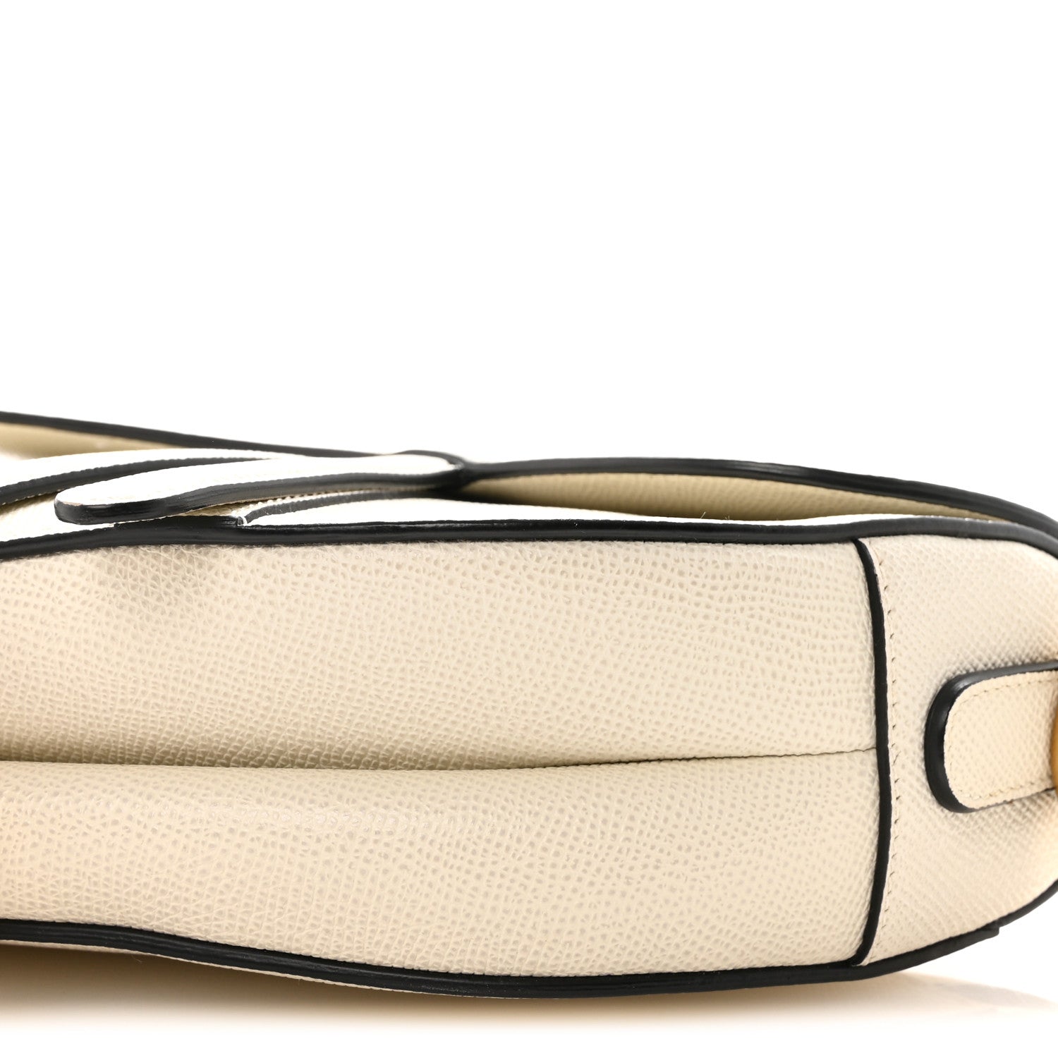 Grained Calfskin Saddle Bag White