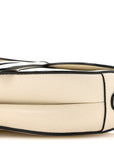 Grained Calfskin Saddle Bag White