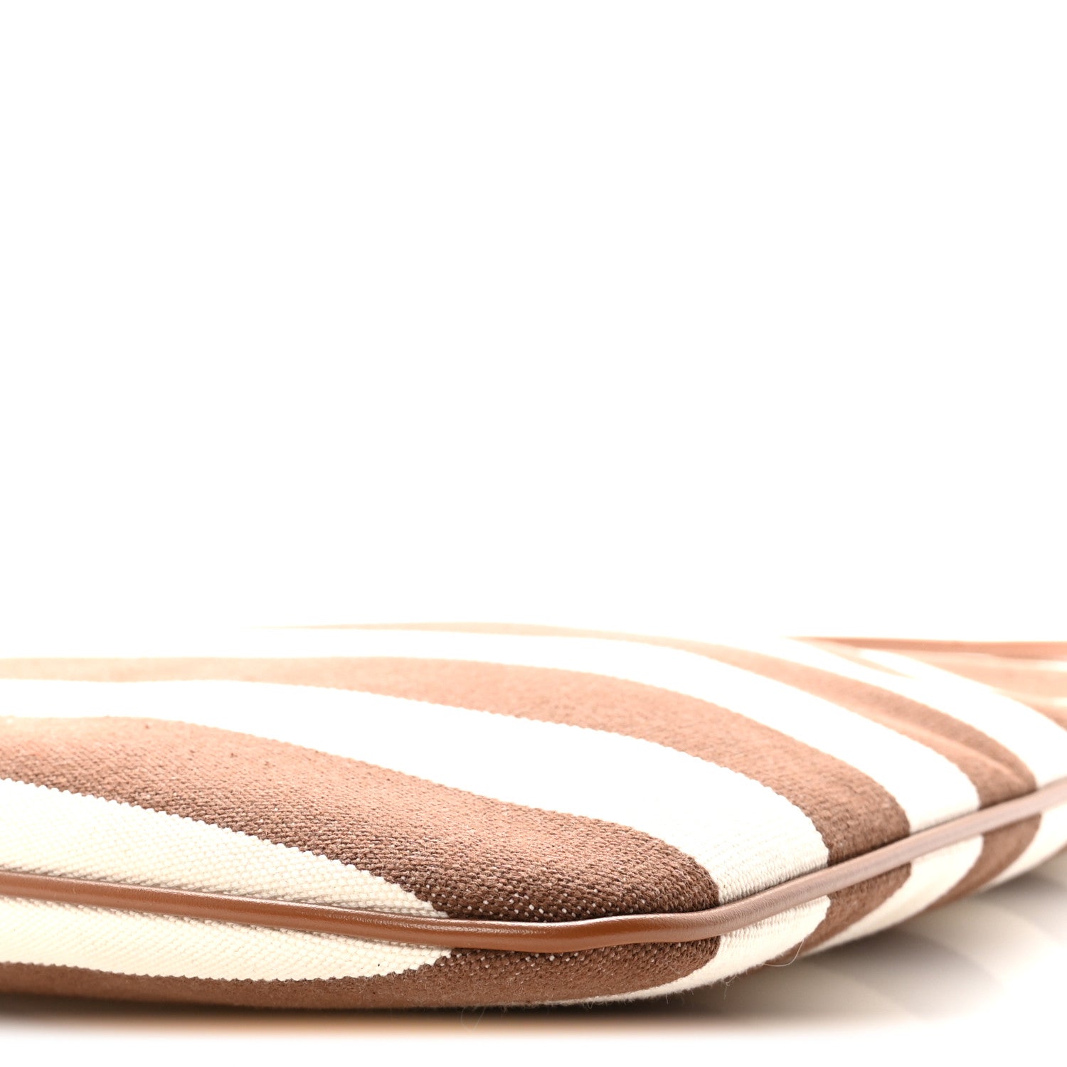 Canvas Calfskin Striped Ivy  Cacao Naturale
