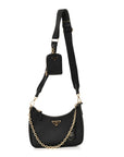 Saffiano Lux Re-Edition 2005 Shoulder Bag Black
