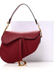 Grained Calfskin Saddle Bag Red