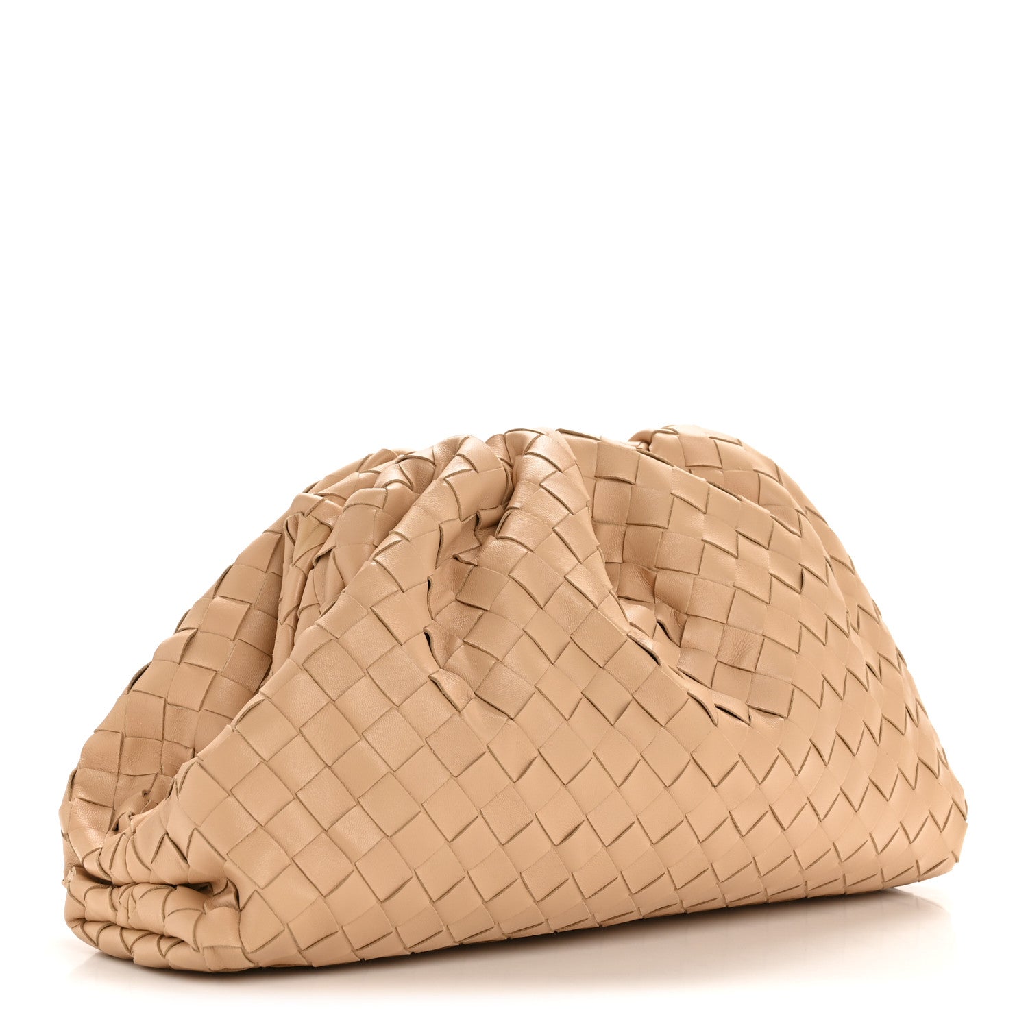 Nappa Maxi Intrecciato The Pouch Oversized Clutch Almond