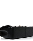 Lambskin Quilted Jumbo Double Flap Black