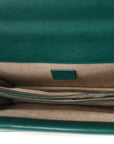 Calfskin Blooms Print Medium Dionysus Shoulder Bag Bright Emerald Multicolor