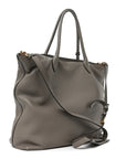 Vitello Daino Zippered Tote Argilla